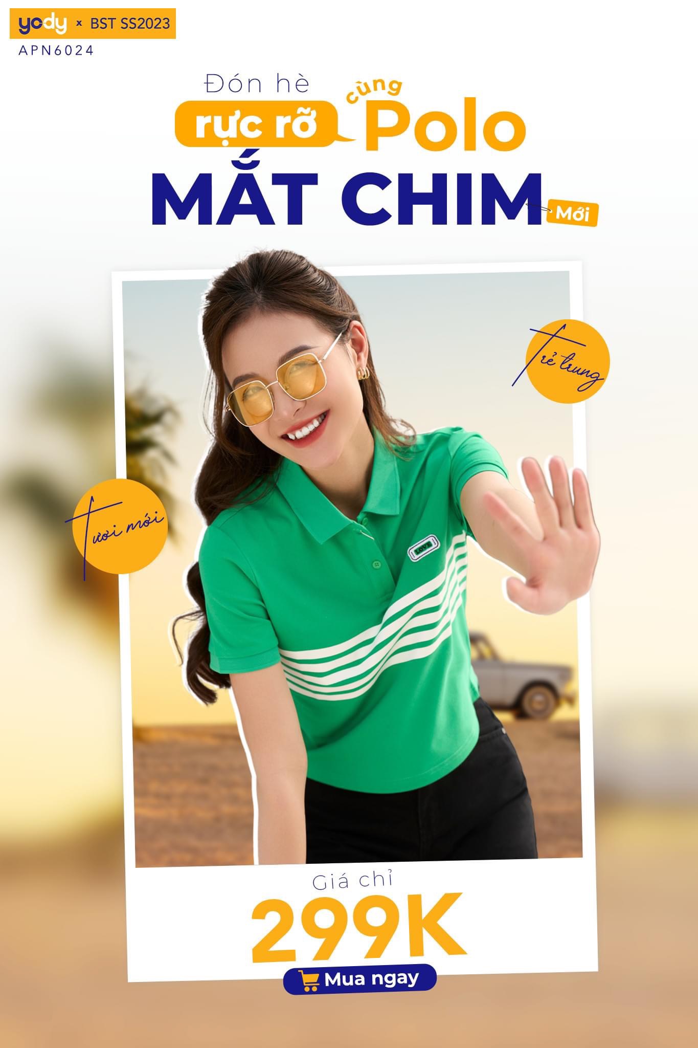 Áo Polo Nữ Mắt Chim In Kẻ